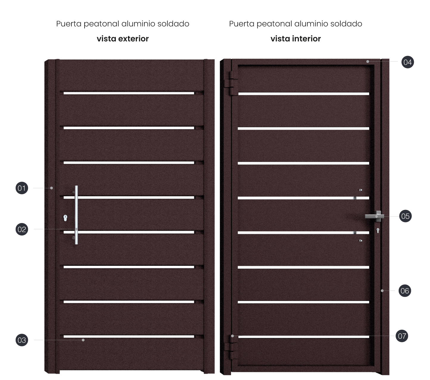 PUERTA ALUMINIO SOLDADO MYKONOS - Imagen 3