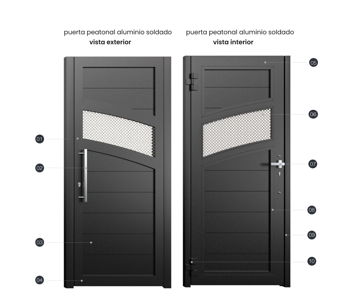 PUERTA ALUMINIO SOLDADO PARIS - Imagen 4